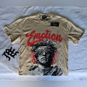 Mixed Emotion Graphic Beige Short Sleeve Men’s T-Shirt